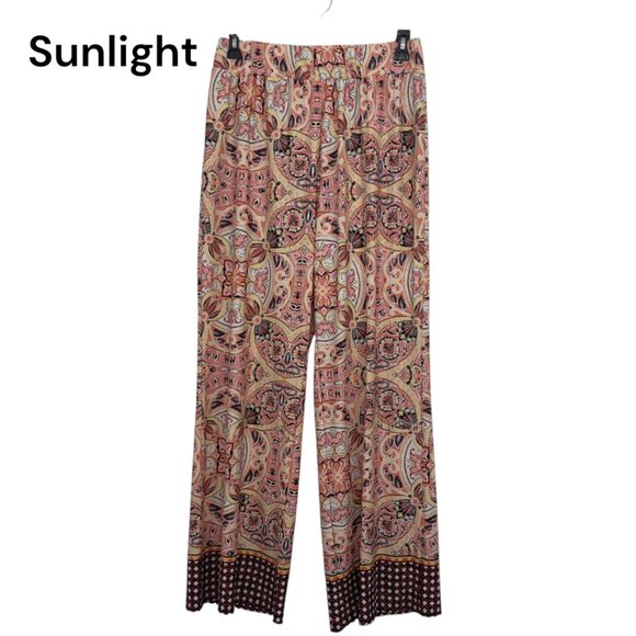 New Directions Womens Multicolor Print Wide Leg Pants SZ L Polyester/Spandex - Picture 1 of 12